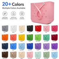 Sac de plage tendance en EVA avec trous DIY, imperméable, grande capacité, sac fourre-tout d'été, compatible avec les breloques de chaussures en caoutchouc, sac à main lavable