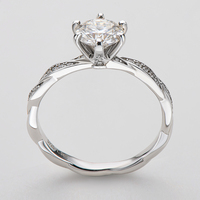 À la mode 1 carat 1.0ct 6.5mm Moissanite bague de fiançailles bijoux fins pour les femmes 925 en argent Sterling à la mode 925 bagues en argent