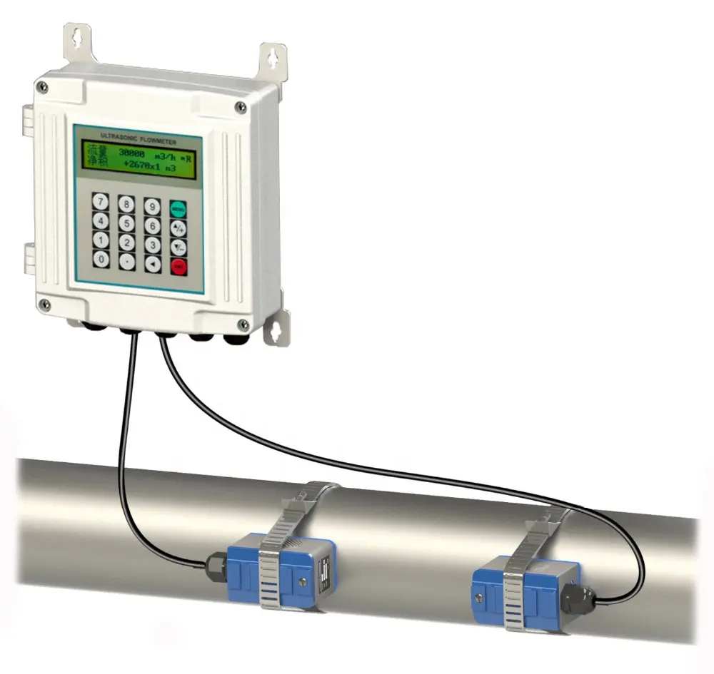 DN1000 잘 고정된 초음파 물 교류 미터 IP68 열 에너지 측정을 위한 액체 초음파 교류 미터