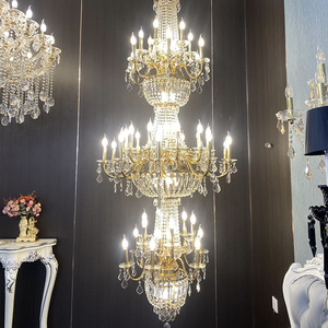 Aolier sang trọng multilaminar pha lê Đèn Chùm Pha Lê Trần thả ánh sáng cho khách sạn Hội trường biệt thự thanh lịch mặt Dây đèn trang trí nội thất - Product Image 1