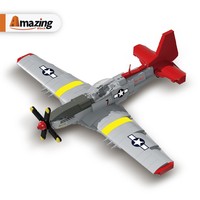 Modèle de construction MOC 66005 P51 Mustang Fighter Aircraft, blocs de construction MOC, avion de combat militaire à queue rouge, kit de briques, jouet d'assemblage DIY pour enfants