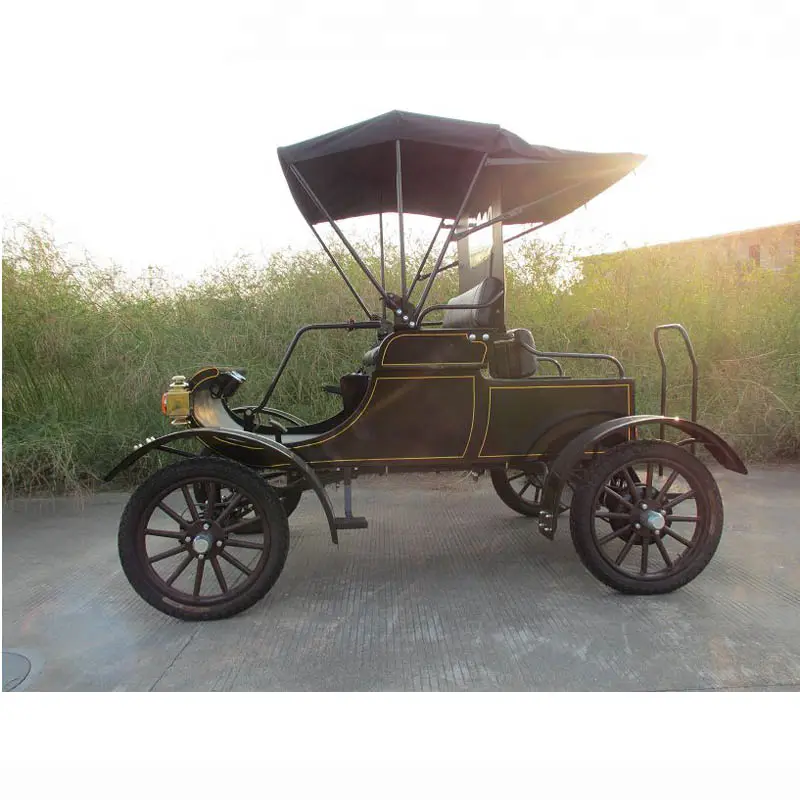 Retro style horse carriage quadricycle Curved Dash Oldsmobile Vintage Automobile Classic Car Heritage