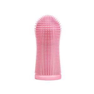 Silicone Finger Toothbrush For Cats And Dogs Pink Color <b>Pet</b> Dental Care Oral Hygiene Tool - Product Image 1
