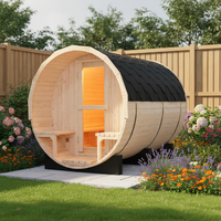 Sauna en baril extérieur ultime pour 6 personnes : kit pré-assemblé pour la cour |   Chauffage et construction en pin blanc résistant aux intempéries