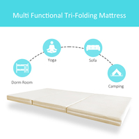 Matelas pliable en mousse à mémoire de forme simple et portable Meubles de chambre à coucher avec sac de rangement Topper en tissu