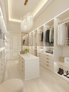 Vermonhouzz Armoire de <span class=keywords><strong>dressing</strong></span> contemporaine haut de gamme sur mesure avec zone de suspension ouverte et tiroirs intégrés pour hôtel - Product Image 4