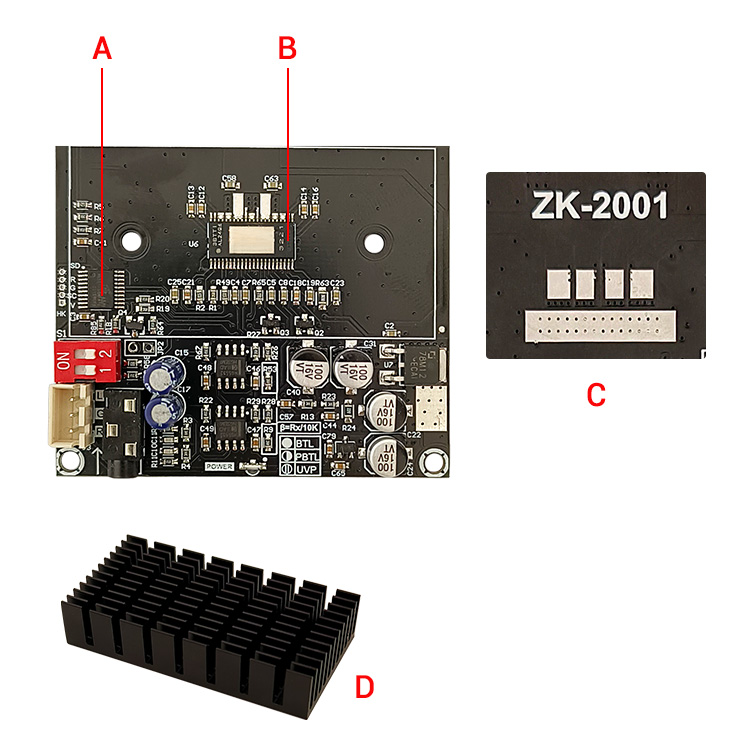 WUZHI AUDIO ZK-2001 TPA3221 200W Amplifier Board for Powerful