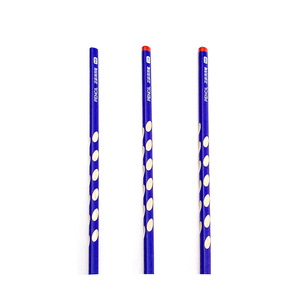 Lápices perforados azules anti-mordeduras, tamaño estándar para uso en oficina y escuela, cuerpo de madera, mina 2B HB, núcleo negro, impresión digital - Product Image 1