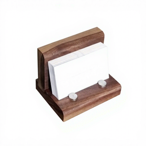 Tarjetero de madera hecho a mano, exquisito accesorio de escritorio para oficina, regalo promocional novedoso, moderno estuche para tarjetas de presentación. - Product Image 2