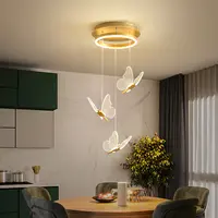 Lámpara colgante de acrílico con forma de mariposa para mesa de comedor, candelabros de techo con diseño moderno de Isla de cocina nórdica