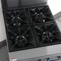 Cuisinière à gaz commerciale avec four, 6 brûleurs, intégrée, en acier inoxydable robuste, pour hôtel, restaurant, équipement de restauration