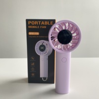 Mini ventilateur portable 5000 mAh rechargeable, ventilateur personnel 100 vitesses avec affichage numérique, couleurs attrayantes et crochet, ventilateur USB 100 vitesses