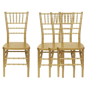 Chaises Chavari d'or de résine en plastique de banquet de mariage de partie en gros de haute qualité pour des événements