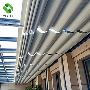 Tragaluz FCS personalizable de fábrica YST, toldo retráctil de calidad Superior, techo de vidrio eléctrico para exteriores, madera de PVC