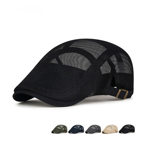Unisex Mesh Beret Black Summer Breathable Sun Protection Hat Full Mesh Cap For Outdoor Activities - Product Image 5