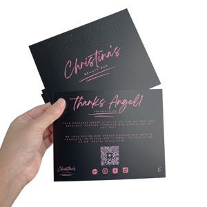 Tarjetas de Cartulina con Logotipo Impreso Personalizado de Alta Calidad, Impresión en Relieve, Tarjetas de Visita, Postales, Tarjetas de Agradecimiento para Joyería y Ropa - Product Image 5