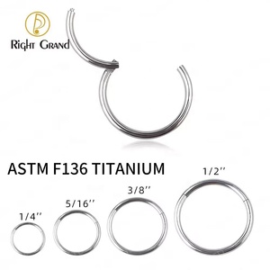 Nút Bấm Vách Ngăn Màu Trơn Sang Trọng Right Grand Khuyên Mũi Có Bản Lề Bằng Titan ASTM-F136 1.2MM - Product Image 5
