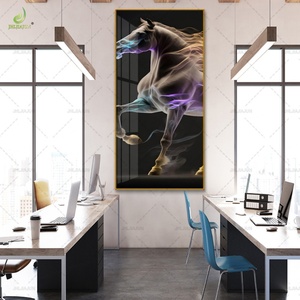 Decoración de Lujo, Lienzo Impreso en Alta Definición con Imagen de Caballo, Pintura de Porcelana de Cristal, Decoración para el Hogar y Pintura Mural LED - Product Image 1