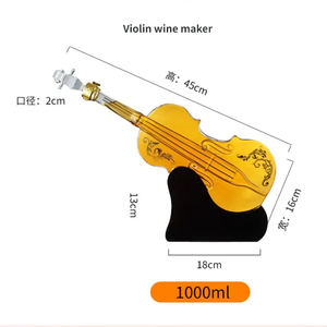 Factory Custom Violin Shaped Crystal Glass 1000ml Wine Bottles Whiskey <strong>Tequila</strong> Holder Cups Rubber Stopper Safety <strong>Gift</strong> <strong>Set</strong> - Product Image 5
