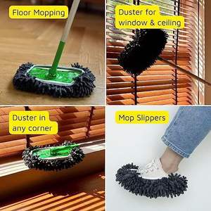 Ricambio per Mop in Microfibra Ecologico ad Alto Assorbimento d'Acqua Riutilizzabile Lavabile Asciutto e Bagnato Copertura Piatta per Pulizia Pavimenti - Product Image 4