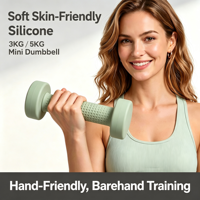Ensemble d'haltères en silicone personnalisables lavables avec logo, pour femmes, fitness à domicile, yoga, cardio, tonification, haltères ronds antidérapants