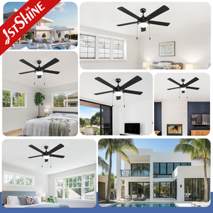 1stshine quạt trần ánh sáng hiện đại ván ép lưỡi kéo chuỗi chuyển đổi ăn uống 110V 52 "quạt trần ánh sáng - Product Image 6