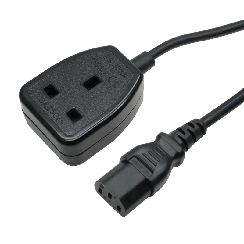 ZING EAR Eu standard of Hong Kong 13A Power socket with iec C13 plug AC Europe Jacket COMPUTER Copper PVC Material power cable