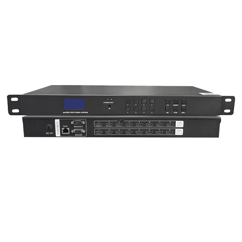 4K @ 30Hz rak Mount Switcher Splitter, EDID, RS232, LAN Port 4K HDM I Matrix Switch 8X8