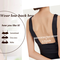 Brasier Sexy Escote en U Profundo con Espalda Descubierta Push-Up Multiusos Transpirable con Aumento de Busto y Copa en V para Mujer