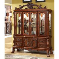 Ensemble de meubles de salle à manger de style européen antique en bois de hêtre massif brun, table à manger classique pour hôtel et villa