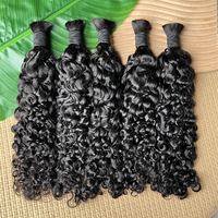 Cheveux humains bouclés birmans de qualité supérieure, grade 12A, en vrac, vierges, originaux, pour tresses, sans trame, pour salon