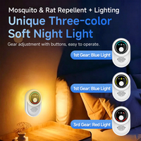 Répulsif Ultrasonique Amélioré à Double Klaxon, 3 Vitesses à Fréquence Variable avec Lumière Nocturne Tricolore pour la Répulsion des Insectes et des Rats à Domicile