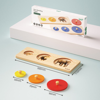 Jouets sensoriels en bois Montessori pour enfants de 1 à 2 ans, puzzle éducatif d'association de tailles d'animaux