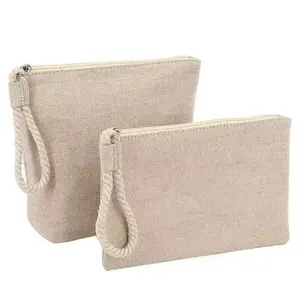 customized logo storage bag natural cotton and flax washing make up bag accept OEM/ODM cosmetic bag