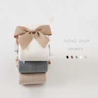 Nouveau-né désossé couture coton chaussettes bébé princesse arc genou maille mince enfants jambières respirant haut équipage