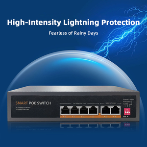 Switch de Red POE 4+2 de 100M para Monitoreo de Red, Compatible con Cámaras de Vigilancia y AP Inalámbricos, Suministro Eficiente - Product Image 4