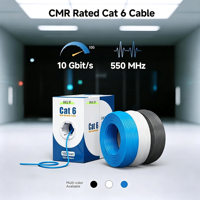 Kabel Ethernet Cat6 (CCA), 1000 kaki, Solid Bulk, 550MHz, 23AWG 4 Pasangan, Unshielded Twisted Pair (UTP)
