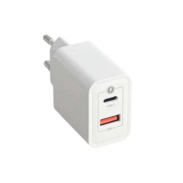 듀얼 USB 포트 2 in 1 가정 여행 벽 충전기 EU 플러그 30W Type-C 벽 충전기 어댑터 전화