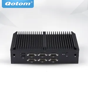 Computer Qotom 6 RS232 COM 6 USB 2 RJ45 2.5G LAN Mini PC 10th Gen Core I7 10710U Linux Industrial Fanless POS Machine Mini Pc Computer