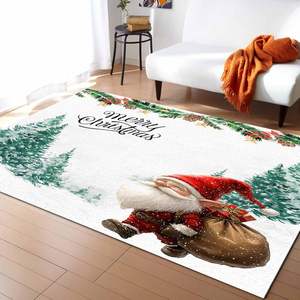 <b>Christmas</b> Gnomes Xmas <b>Trees</b> Printed Non-Slip Absorbent Carpet Home Decor Area Rugs & Sets for Living Room Stock Product - Product Image 1