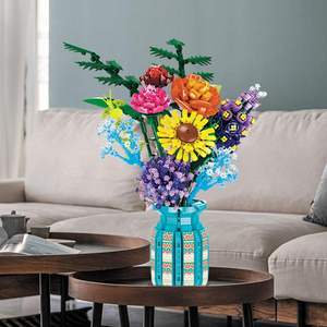 11001-47 Sunflower Preserved Flower Ages 14+ Handmade Assembly Plastic Building <b>Block</b> Toy Model Ornament Unisex - Product Image 2