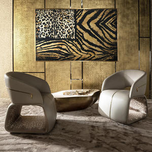 เก้าอี้โซฟาหนังเสือดาวนายเบาเก้าอี้พักผ่อนหรูหราเก้าอี้ห้องนั่งเล่นเน้นเสียงสำหรับโรงแรมวิลล่าเฟอร์นิเจอร์ในบ้าน - Product Image 6