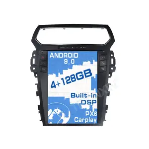 포드 익스플로러 2011-2019 테슬라 스타일 안드로이드 9 4 + 128G 자동차 GPS 네비게이션 Carplay 자동차 자동 스테레오 멀티미디어 플레이어 헤드 유닛