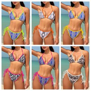 2024 новый европейский и американский экспорт бикини женский раздельный купальник с цифровым принтом - Product Image 2
