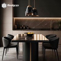 Realgres Conceptions modernes et simples Armoires de cuisine suspendues personnalisées et durables Ensemble d'unités de cuisine en laque noire Meubles