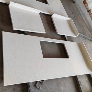 Comptoirs en quartz blanc neige Goldtop OEM luxueux 2005, design moderne de haute qualité pour hôtels, conception de modèle 3D, surface polie - Product Image 6