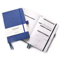 Nicht-datiert A5 Gepunktete Grid Hard Cover PU Leder Benutzerdefinierte Wöchentlich monatlich Täglichen Akademischen Dankbarkeit Tagebuch Journal Notebook Planer