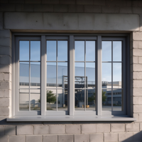 Fenêtre coulissante à 4 panneaux en aluminium robuste, à double vitrage, motif grille coloniale, pour usine (vente en gros)