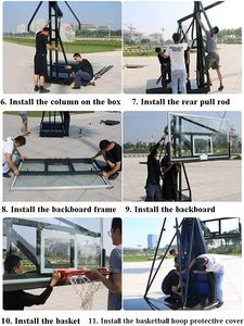Altezza regolabile all'aperto con luce portatile basket Hoop Stand 10 piedi campo da basket corpo con supporto - Product Image 5