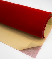 Rouleau de tissu floqué en velours épais pour la fabrication de boîtes à bijoux, papier floqué en velours noir, rouge, bleu, tissu floqué auto-adhésif
